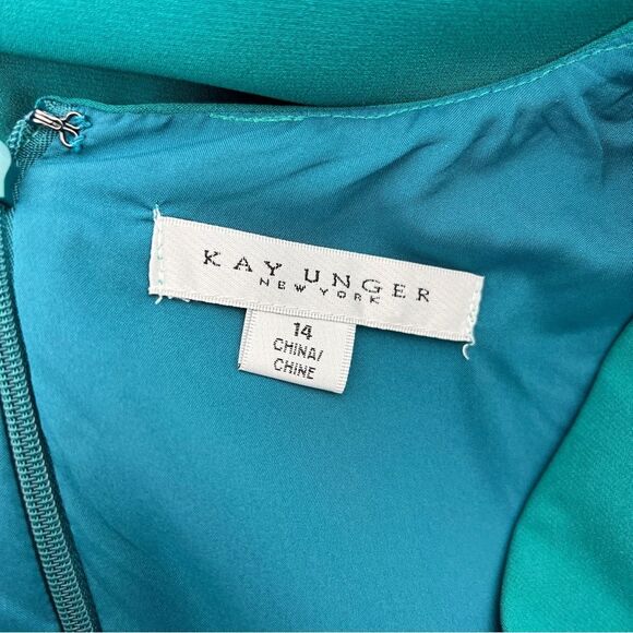 NWT! KAY UNGER bishop sleeve GOWN DRESS 14 - Picture 8 of 9